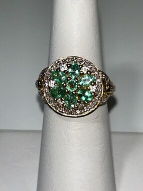 NWOT NYC 11 Chuck Clemency Gold Plated Sterling Silver Genuine Gemstone Ring